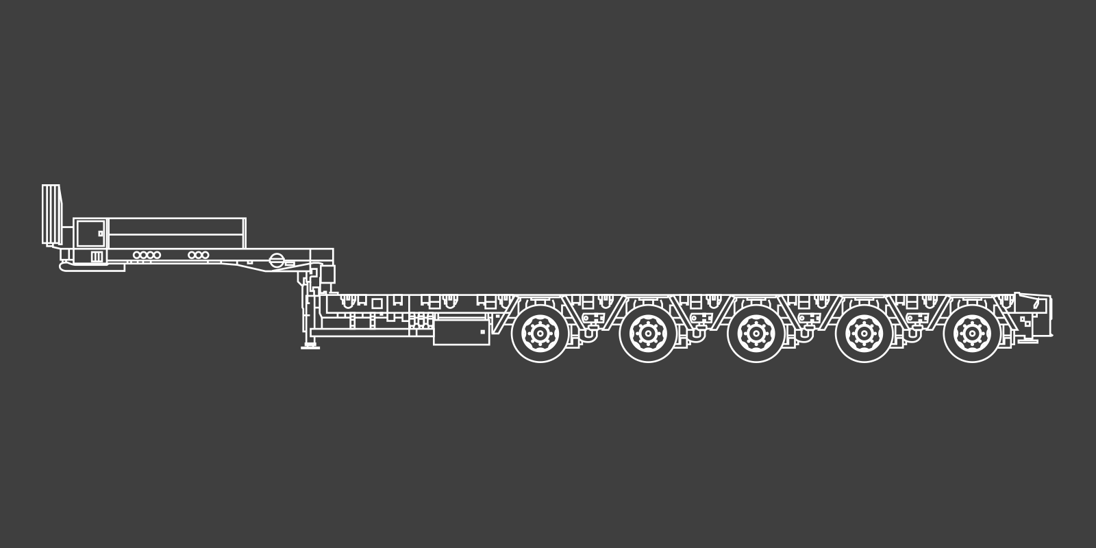 Double Extending Semi Low Loader